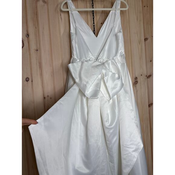 NWT Lulus Blissfully Beloved Ivory Backless A-Line Bow Maxi Dress Bridal Size M - Picture 8 of 10